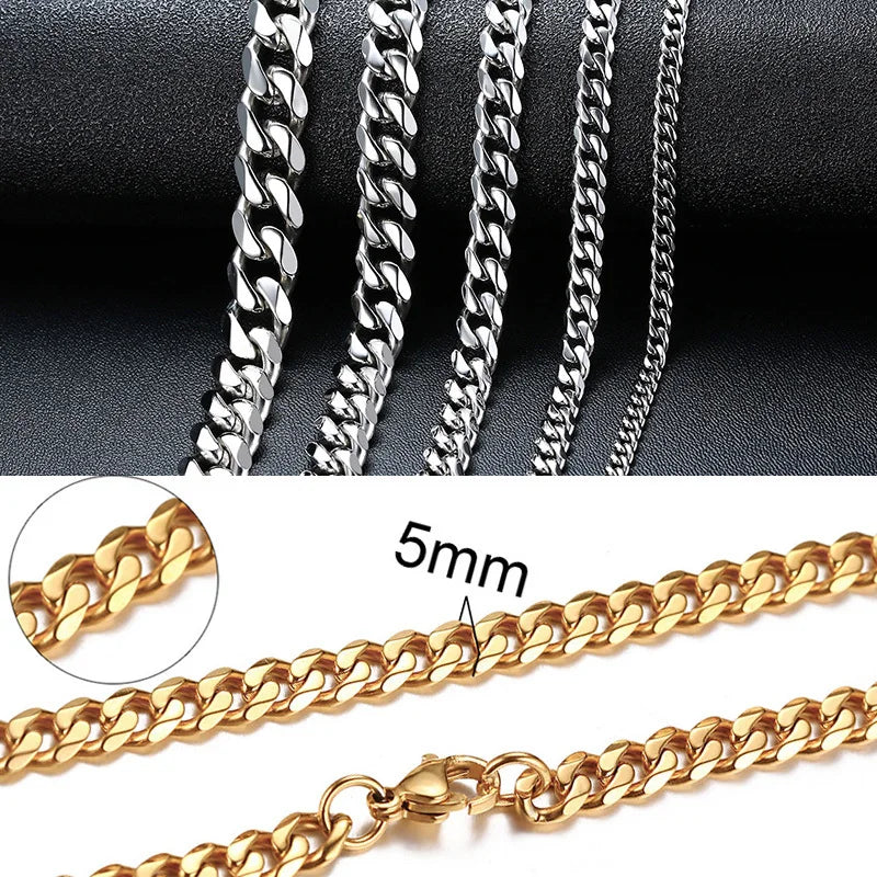 Vnox Cuban Stainless Steel Chain Necklace - Just Endless