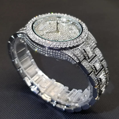 MISSFOX Day Date Full Diamond Watch - Just Endless