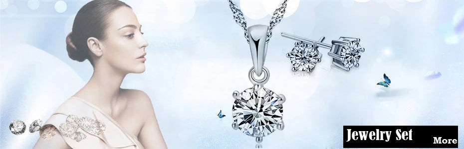  925 Silver Jewellery Set with Zircon  