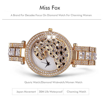 MISSFOX Crystal Diamond Leopard Watch For Women - Just Endless