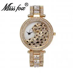 MISSFOX Crystal Diamond Leopard Watch For Women - Just Endless