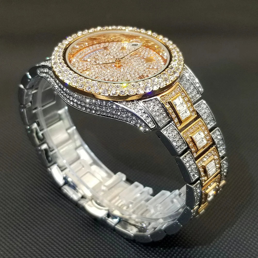 MISSFOX Day Date Full Diamond Watch - Just Endless