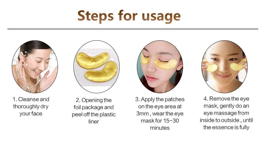 24K Gold Collagen Eye Mask Patches - Just Endless