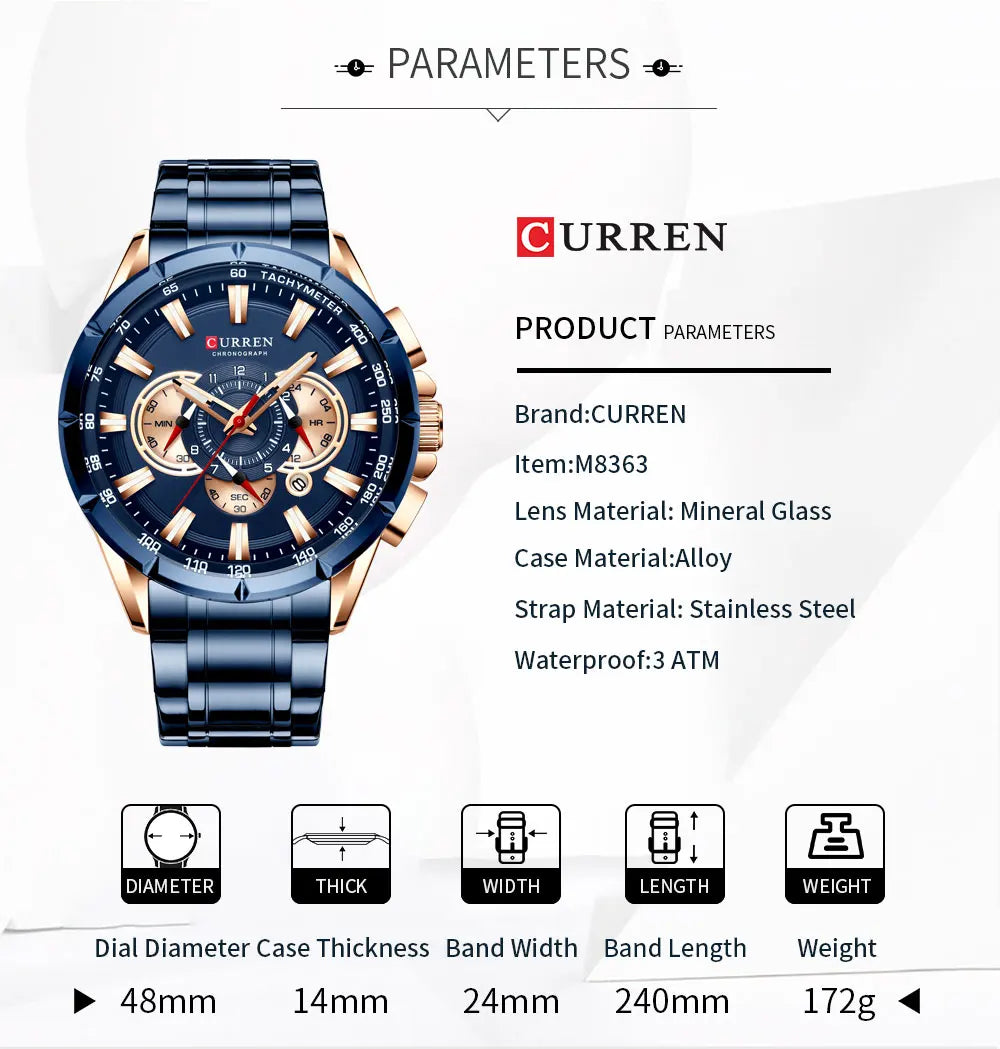 CURREN Casual Sport Chronograph Watch - Just Endless