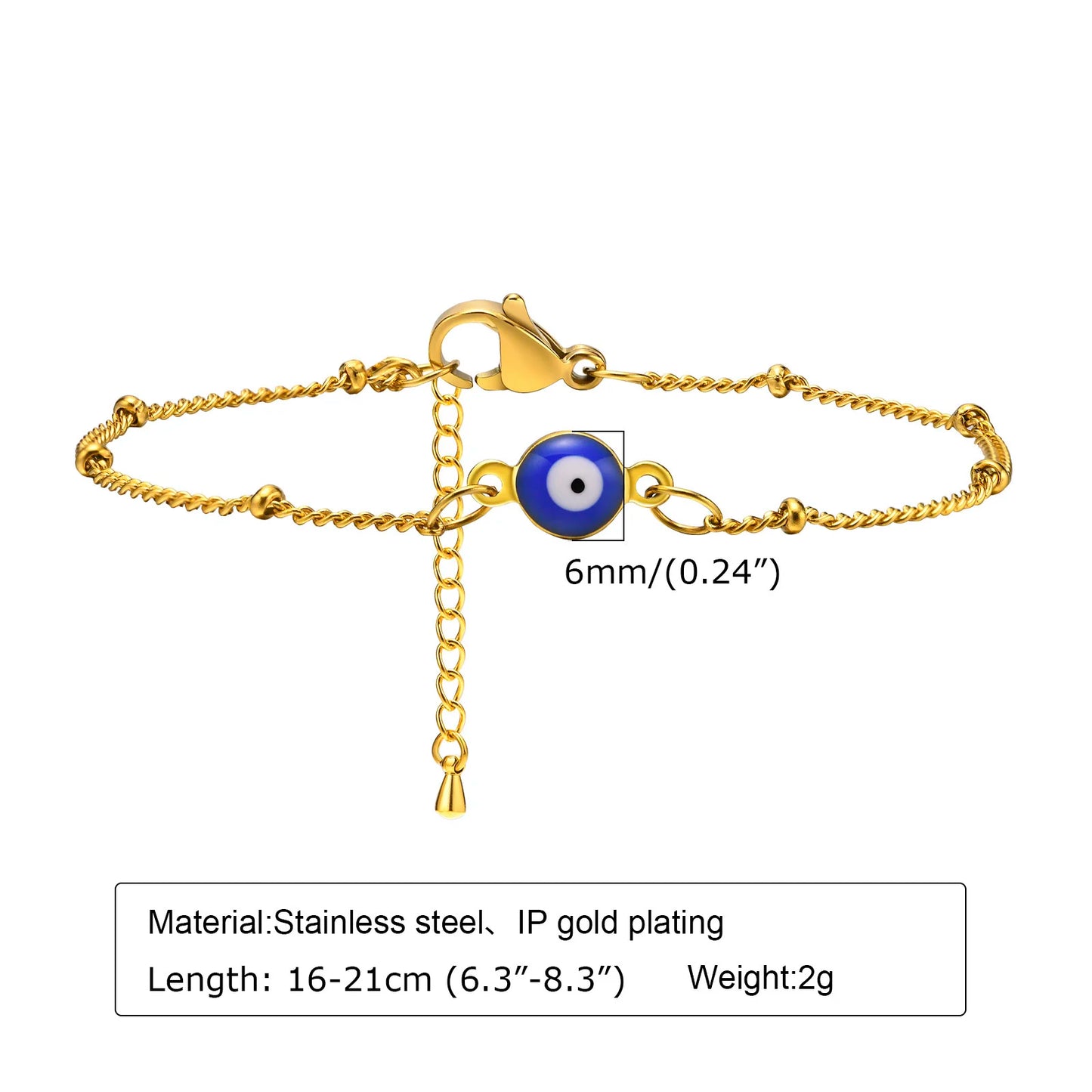 Vnox Evil Blue Eye Bracelet for Women - Just Endless