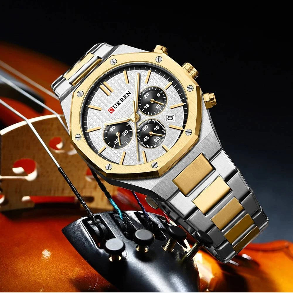 CURREN Luxury Gold Chronograph Watch - Just Endless