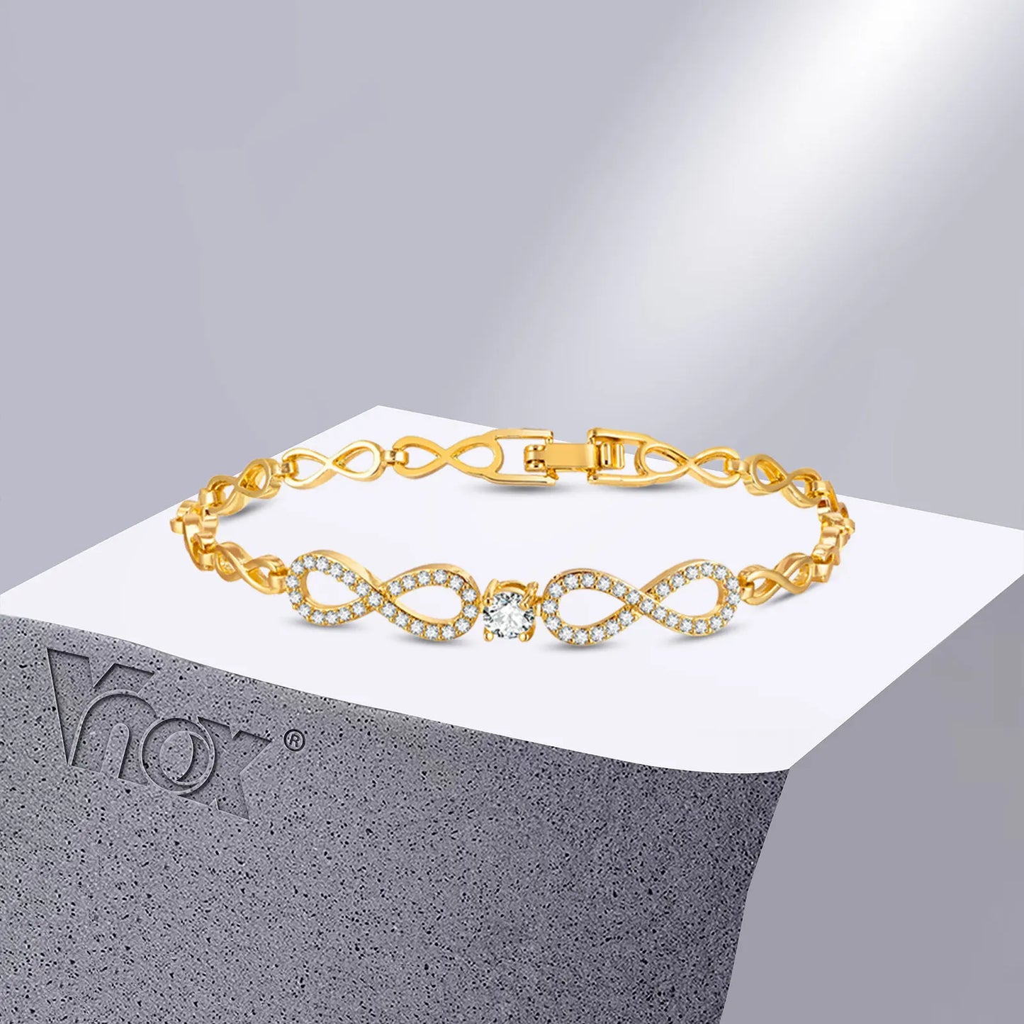 Vnox Sparking Bracelet With CZ Stones