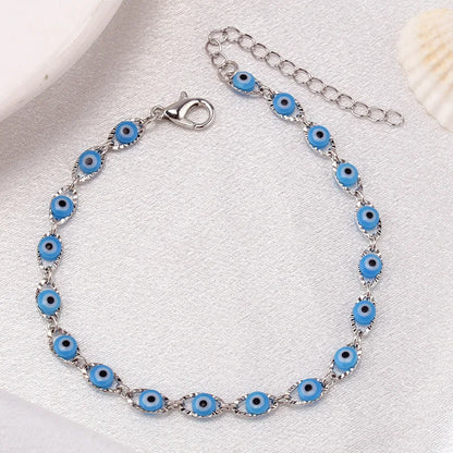 Bohemian Oval Evil Blue Eye Bracelet - Just Endless