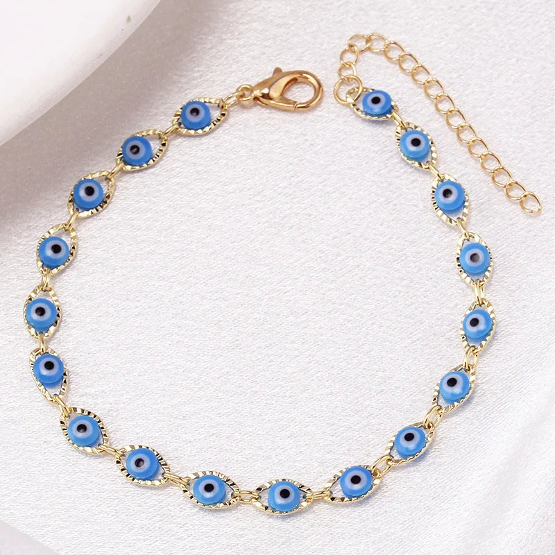 Bohemian Oval Evil Blue Eye Bracelet - Just Endless