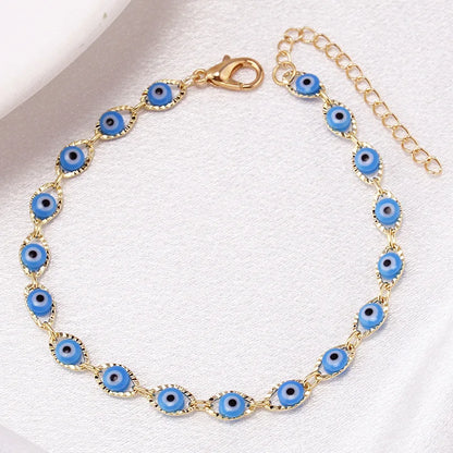 Bohemian Oval Evil Blue Eye Bracelet - Just Endless