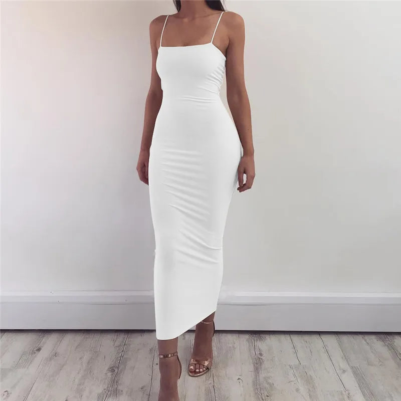 Sexy Spaghetti Strap Bodycon Maxi Dress - Just Endless