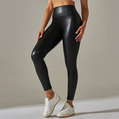 High Waist Push Up PU Leather Legging - Just Endless