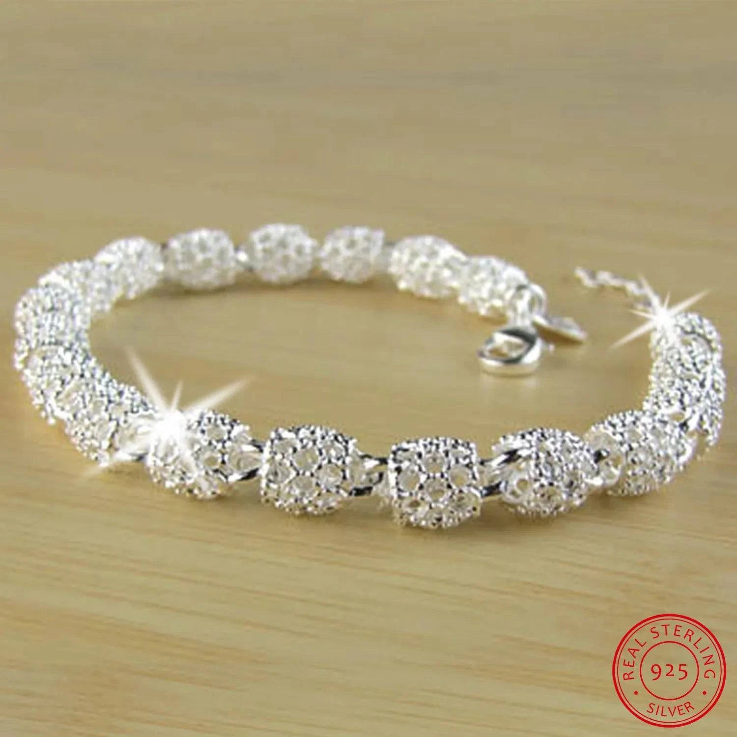 925 Silver Flower Beads Charm Bracelet - Just Endless