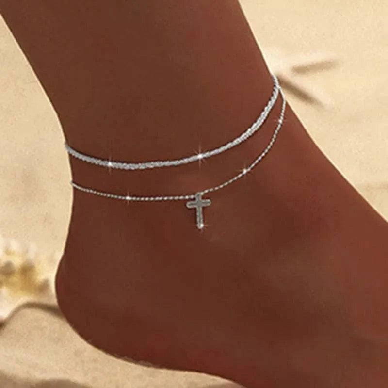 Silver Shiny Anklet Chain For Women - Just Endless