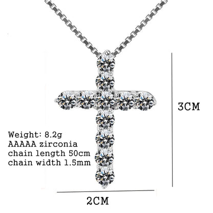 925 Silver Necklace And Crystal Cross