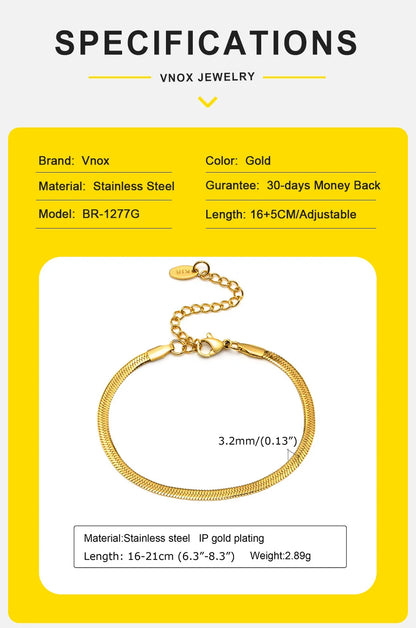 Vnox Snake Chain Bracelet - Just Endless