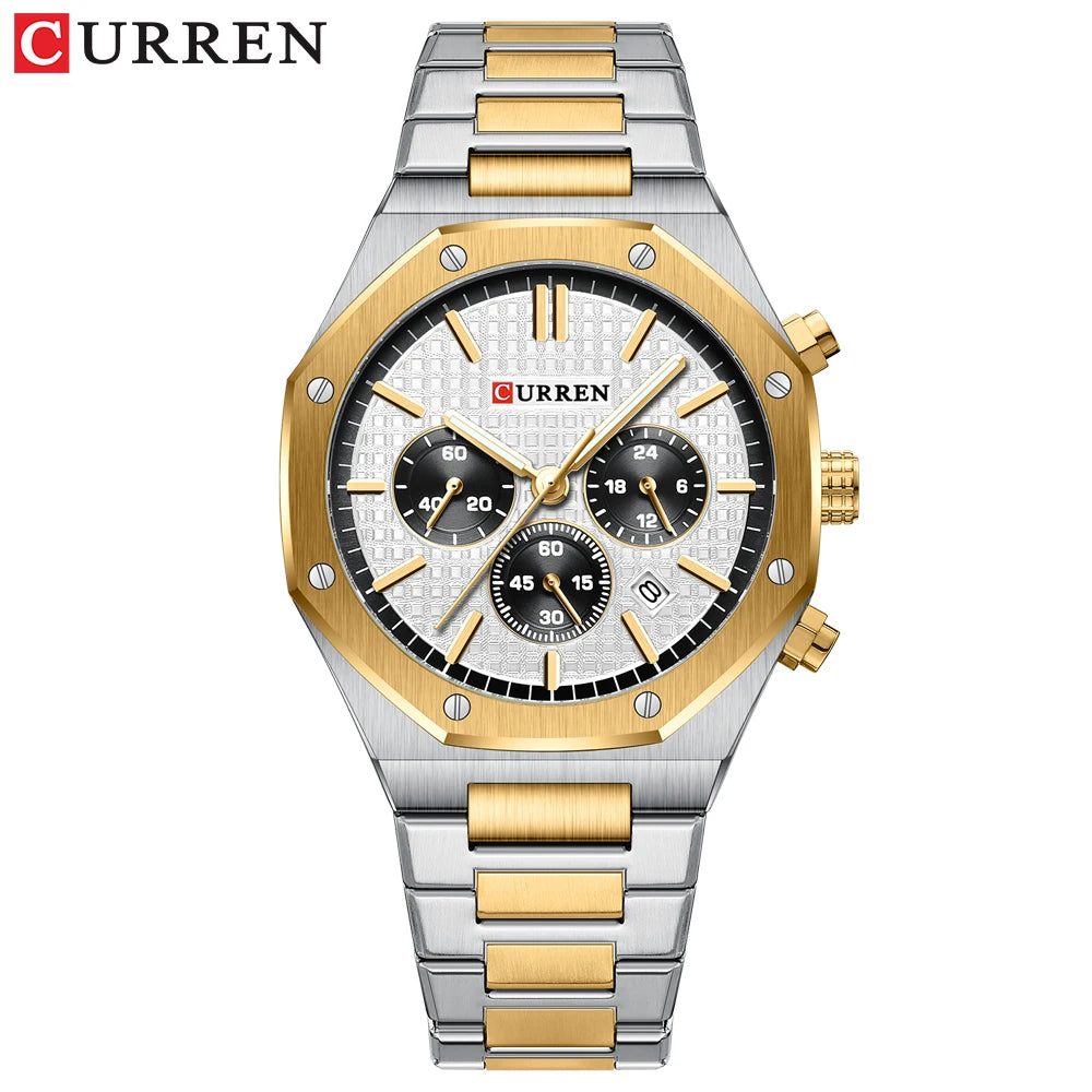 CURREN Luxury Gold Chronograph Watch - Just Endless