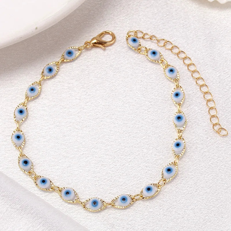 Bohemian Oval Evil Blue Eye Bracelet - Just Endless