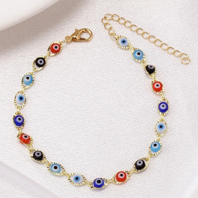 Bohemian Oval Evil Blue Eye Bracelet - Just Endless