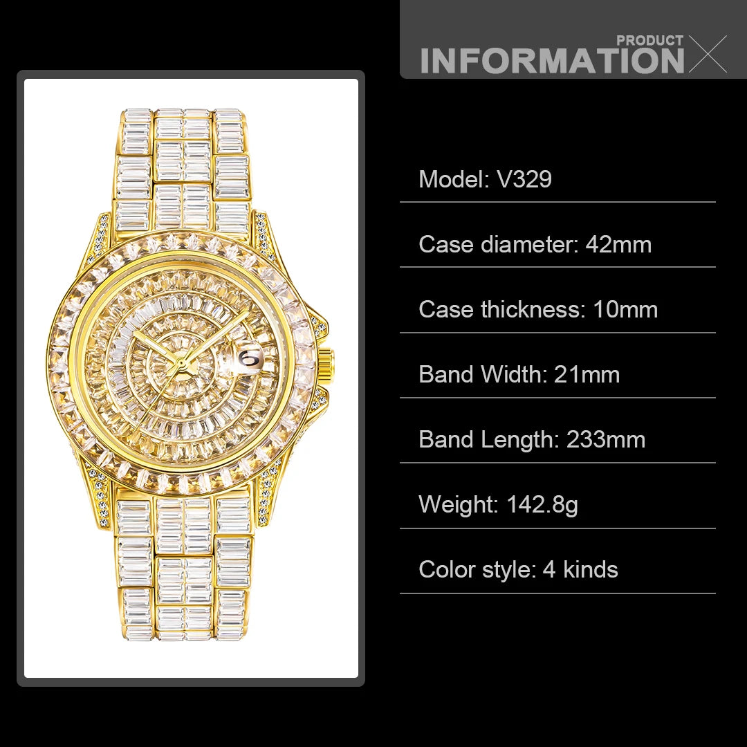 MISSFOX Full Diamond Luminous Watch For Men - Just Endless