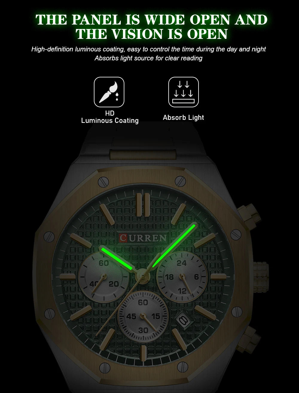 CURREN Luxury Gold Chronograph Watch - Just Endless