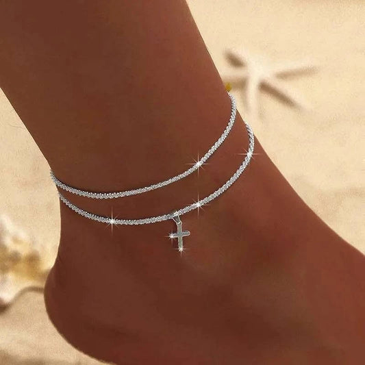 Silver Shiny Anklet Chain For Women - Just Endless