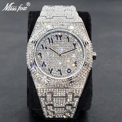 Full Diamond Watches For Men (Arab Number) - Just Endless