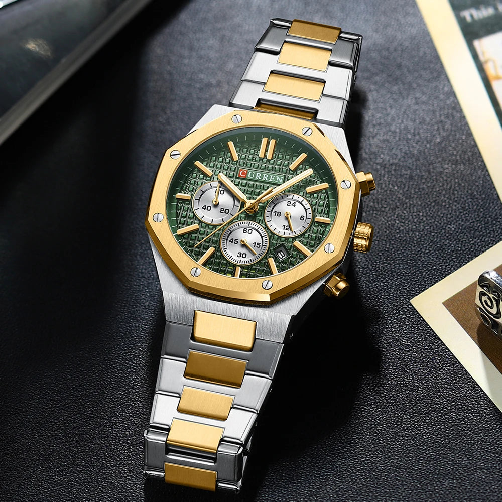 CURREN Luxury Gold Chronograph Watch - Just Endless