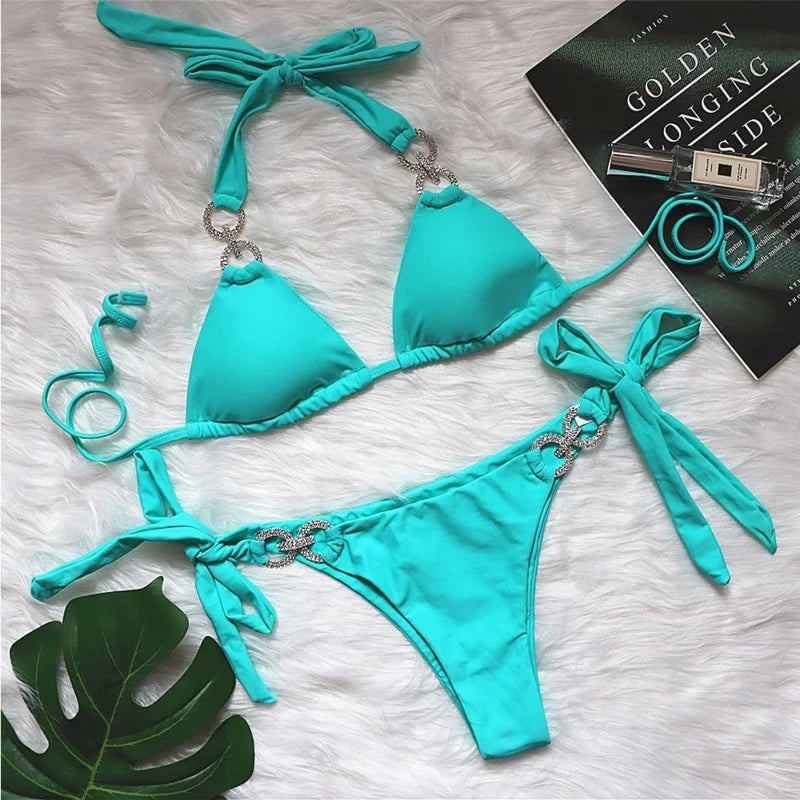 Sexy Bikinis 2024 Women Solid Colour - Just Endless