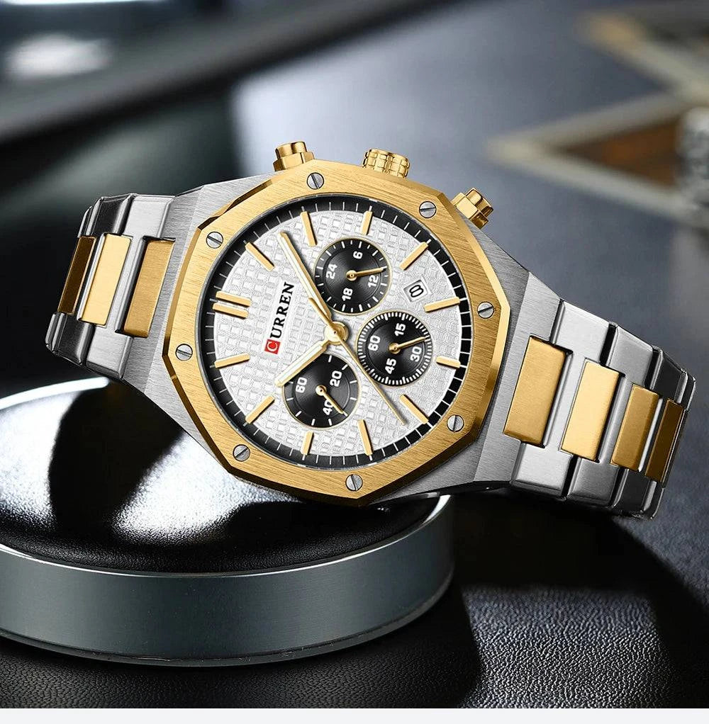 CURREN Luxury Gold Chronograph Watch - Just Endless