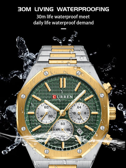 CURREN Luxury Gold Chronograph Watch - Just Endless