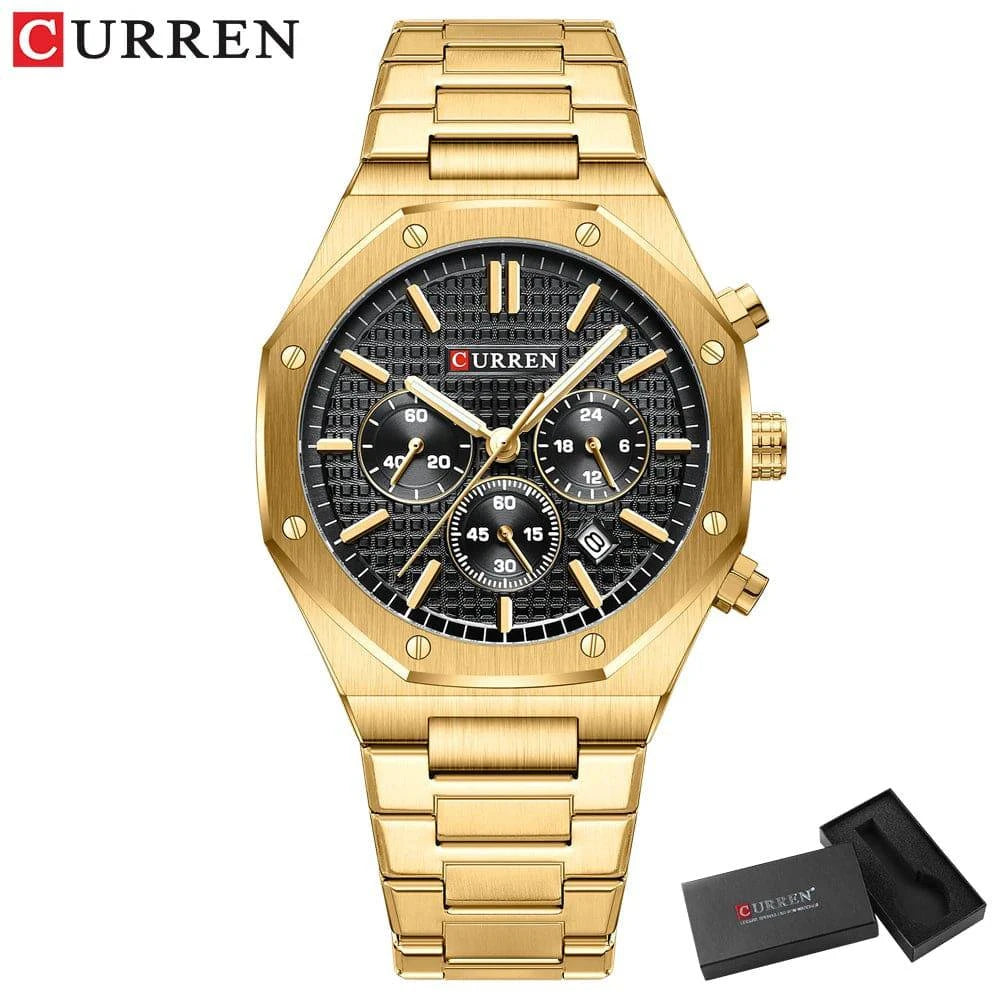 CURREN Luxury Gold Chronograph Watch - Just Endless