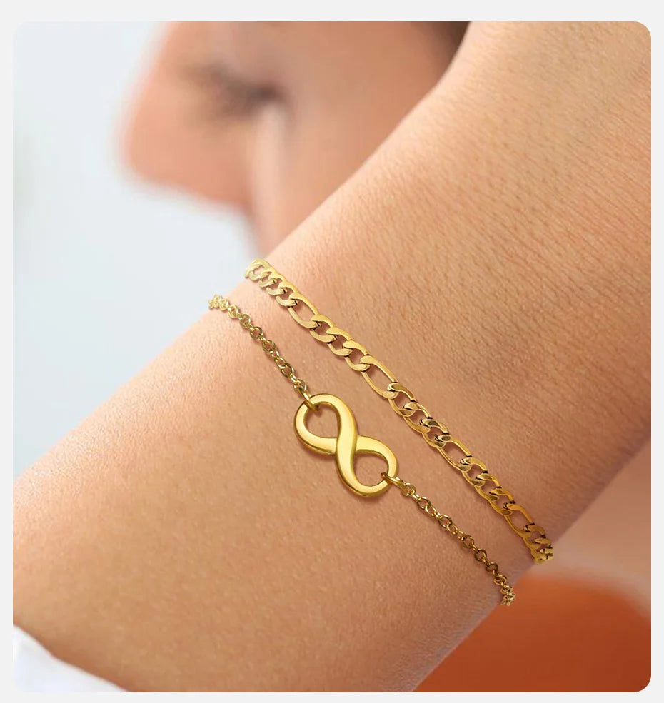 Vnox Infinity Charm Bracelet for Women - Just Endless