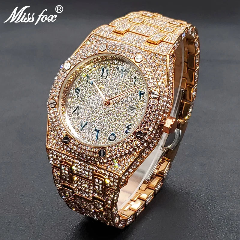 Full Diamond Watches For Men (Arab Number) - Just Endless