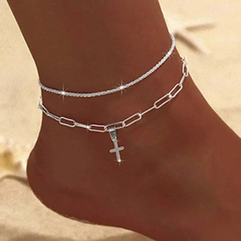 Silver Shiny Anklet Chain For Women - Just Endless