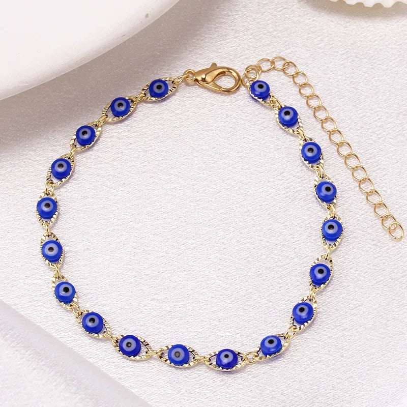 Bohemian Oval Evil Blue Eye Bracelet - Just Endless