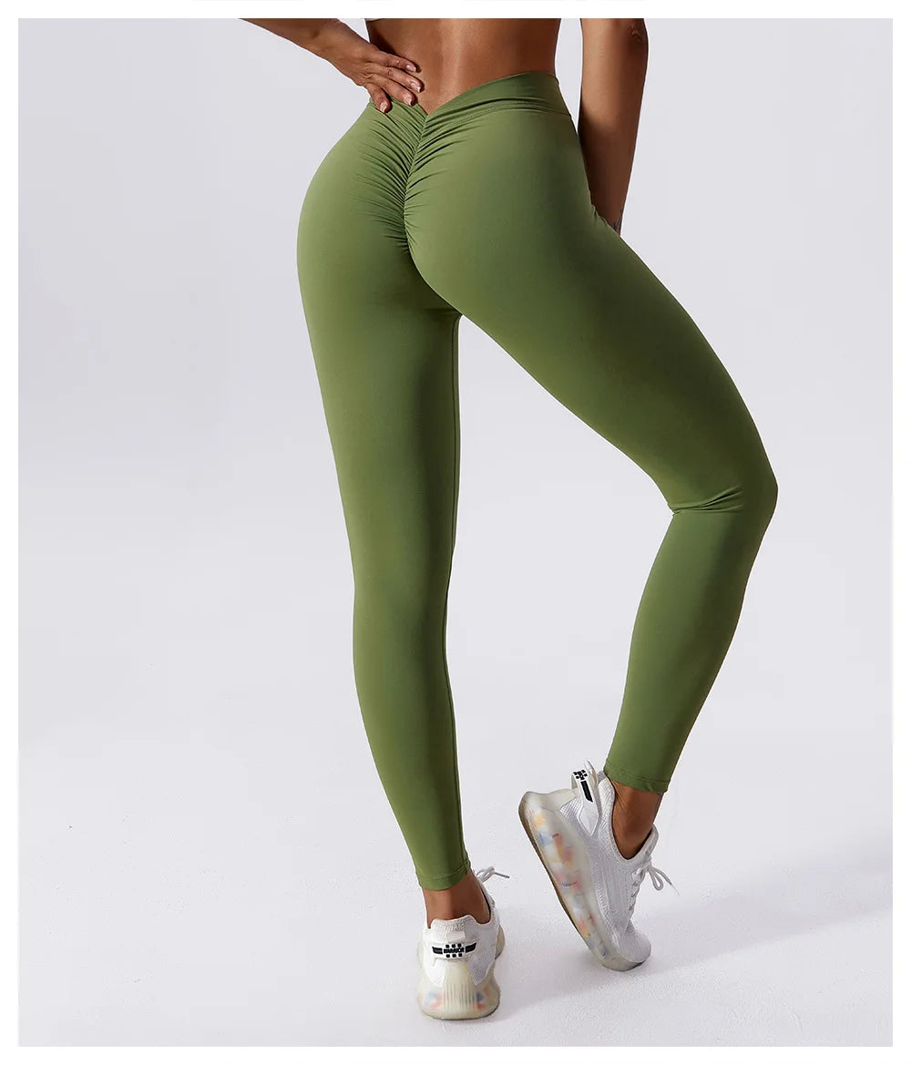 High Waist V Push Up Leggings - Just Endless