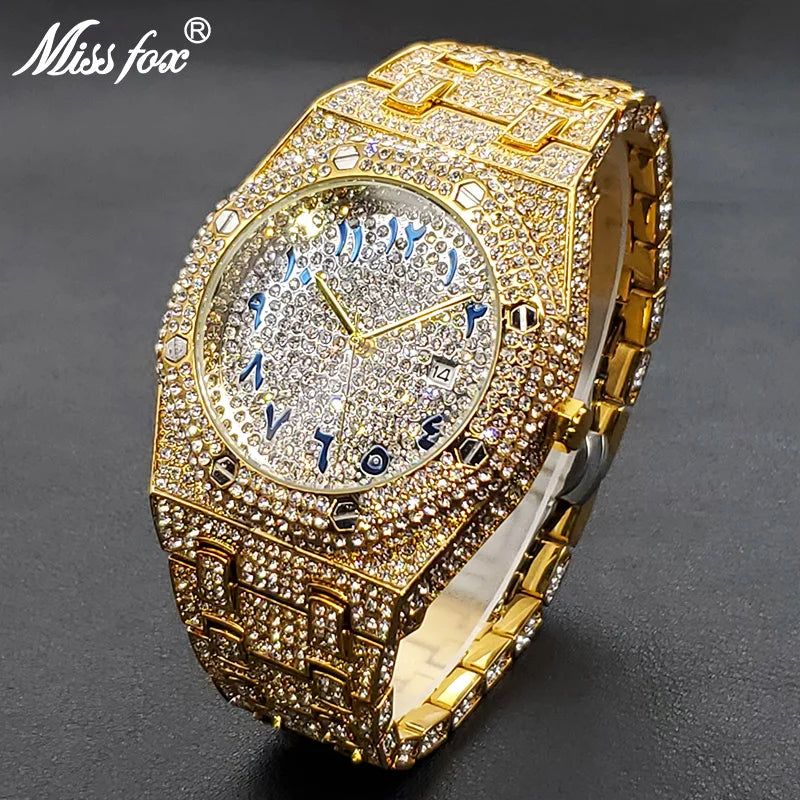 Full Diamond Watches For Men (Arab Number) - Just Endless