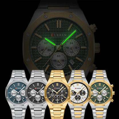 CURREN Luxury Gold Chronograph Watch - Just Endless