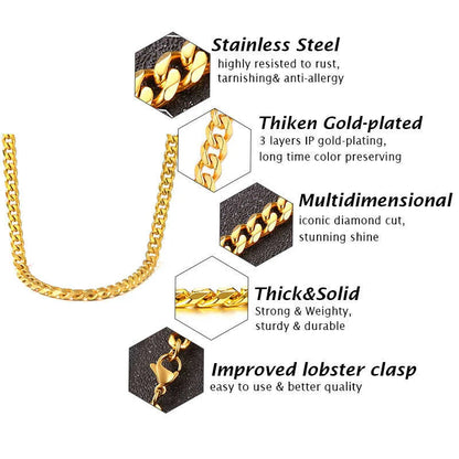 Vnox Cuban Stainless Steel Chain Necklace - Just Endless