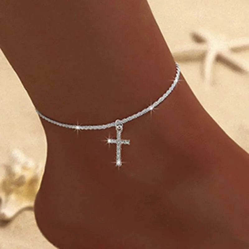 Silver Shiny Anklet Chain For Women - Just Endless