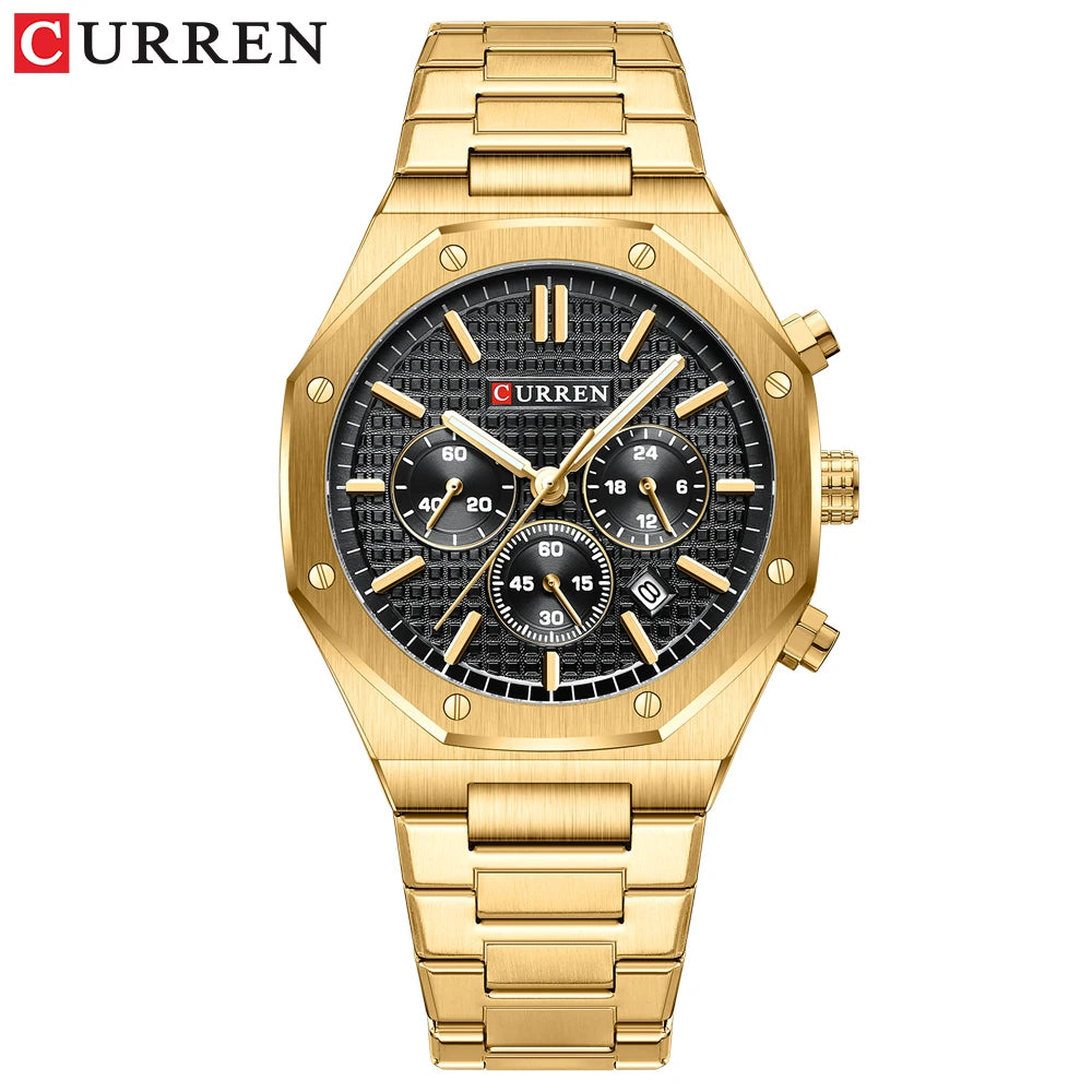 CURREN Luxury Gold Chronograph Watch - Just Endless