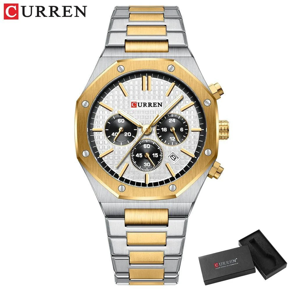 CURREN Luxury Gold Chronograph Watch - Just Endless