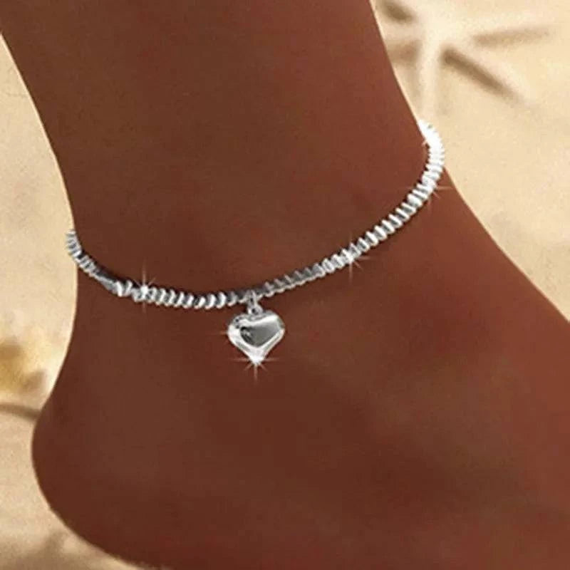 Silver Shiny Anklet Chain For Women - Just Endless