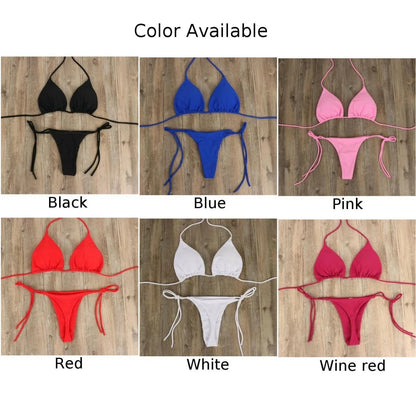 2024 Summer Sexy Solid Beach Bikini 