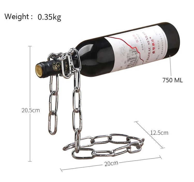 Iron Chain Floating Wine Holder - Just Endless