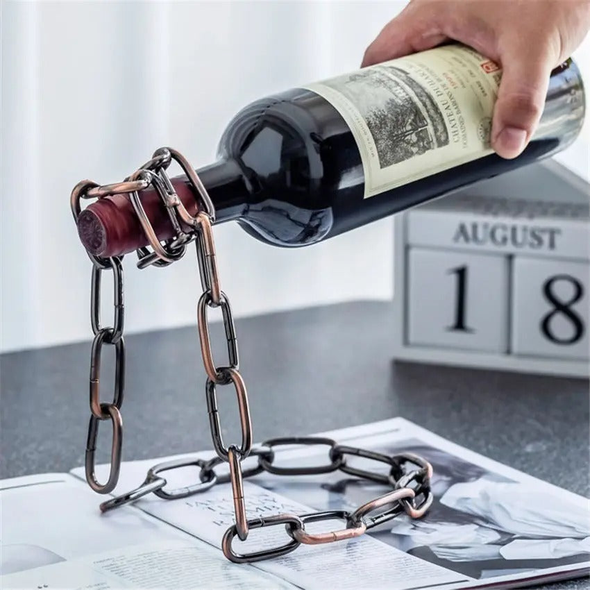 Iron Chain Floating Wine Holder - Just Endless