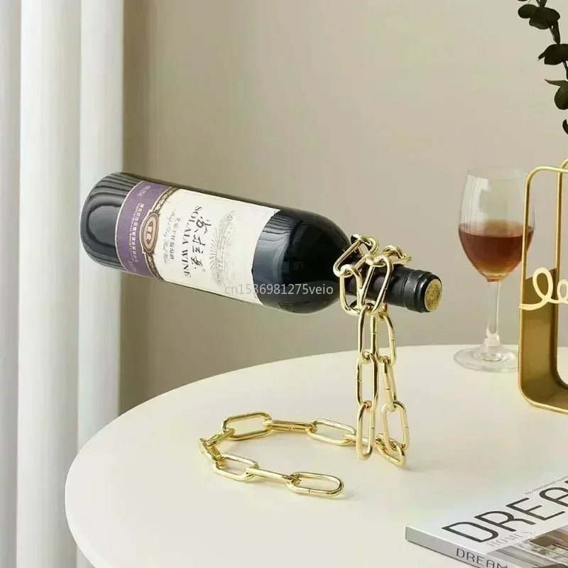 Iron Chain Floating Wine Holder - Just Endless