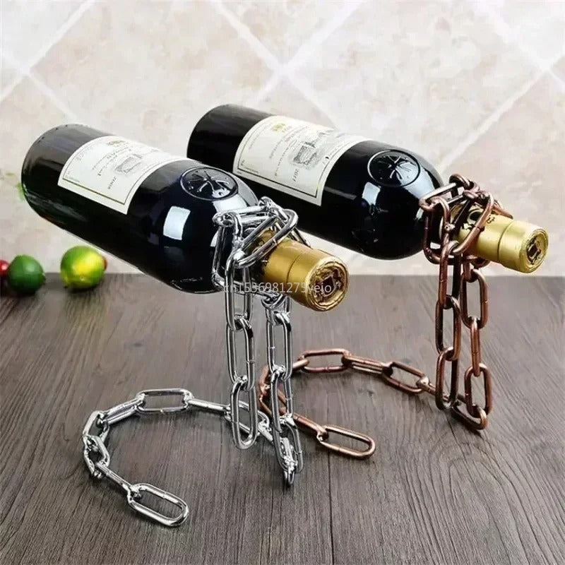 Iron Chain Floating Wine Holder - Just Endless