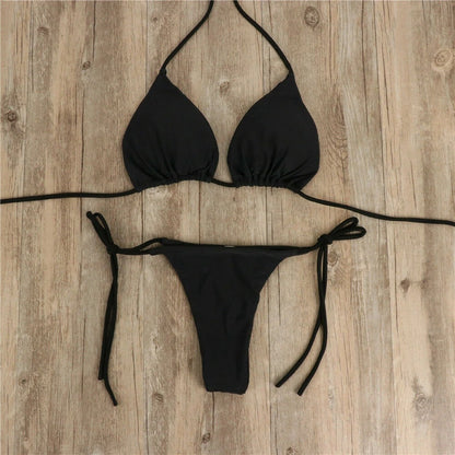 2024 Summer Sexy Solid Beach Bikini 